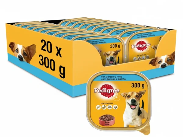 Pedigree Patê Cordeiro e Frango 20x300g