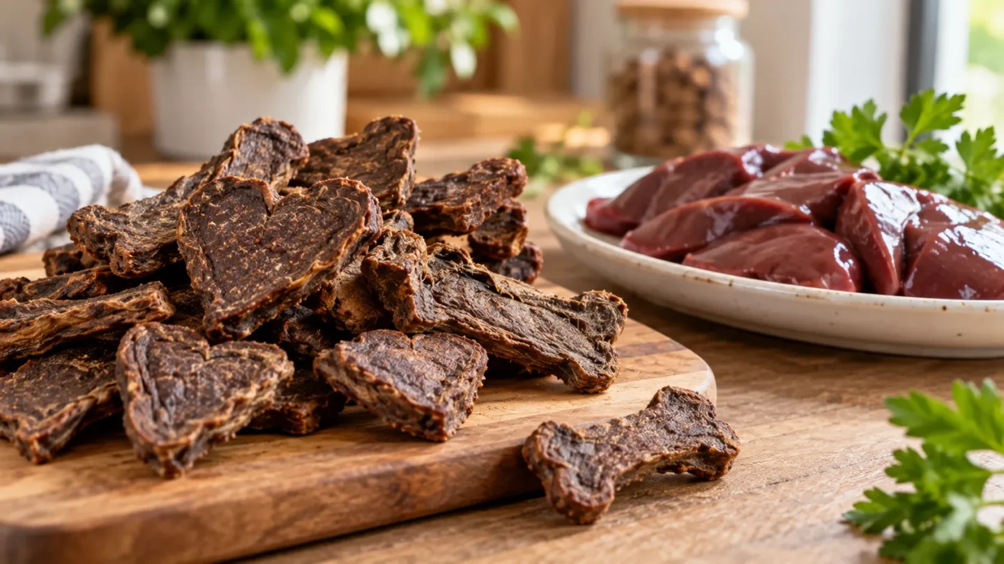Biscoitos de fígado desidratado para cães